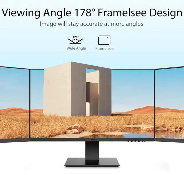 Alt view image 2 of 4 - KOORUI Monitor 27 Inch 1080p PC Monitor 3000:1 Contrast Ratio with HDMI VGA for Office and Home, 99% SRGB, Frameless, Eye Care, Tilt Adjustment, VESA Mountable, Black