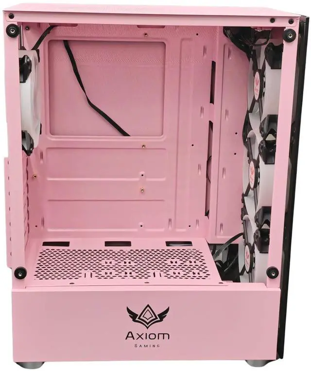 Alt view image 5 of 5 - AXIOM GAMING | Nova Series C013 | ATX Mid-Tower PC Case | Built-in RGB Lighting | Tempered Glass Front & Side Panels | 4 x 120mm RGB Fans Included | Fan Controller with Remote | (Pink)