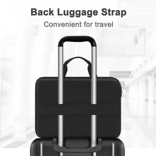 Alt view image 5 of 5 - MOSISO 15.6-16 inch Laptop Hard Case, 15 inch Shockproof Waterproof Laptop Case Hard Shell Compatible with MacBook HP Dell, Carrying Sleeve Computer Bag with Sturdy Handle&Front Pocket&Belt, Black