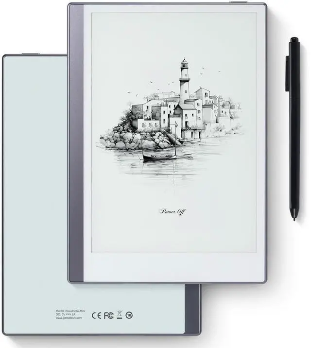 Alt view image 2 of 5 - Android E-Ink ePaper Tablet, Paperwhite eBook Reader Digital Notebook for Note Taking, Drawing Paper White Graphics Notepad with Stylus and Case, Cloud Sync and Screen Casting - Model Mini 9.7" Silver