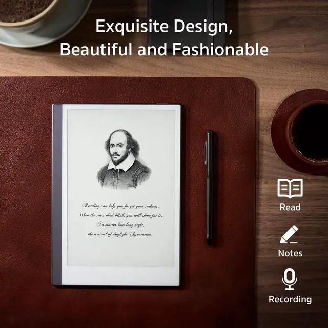 Alt view image 3 of 5 - Android E-Ink ePaper Tablet, Paperwhite eBook Reader Digital Notebook for Note Taking, Drawing Paper White Graphics Notepad with Stylus and Case, Cloud Sync and Screen Casting - Model Mini 9.7" Silver