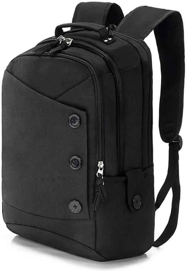 Main image of KINGSLONG 15.6 inch Laptop Backpack for Men Women, Water Resistant Computer Bag with USB Charging Port. Notebook Bag Suitable for College Travel Work Gifts Black