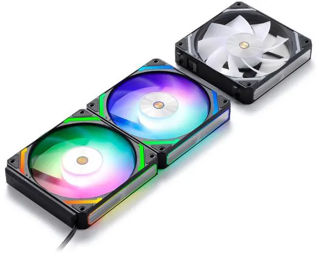 Main image of LTC CF-121D 120mm PC Case Fan, Daisy-Chain Connection, 5V 3Pin ARGB Lighting, 4 Pin PWM Case Fan, for Radiator/Computer Case Cooling, 120x120x25mm, 3 Pack, Reverse Blade, Black
