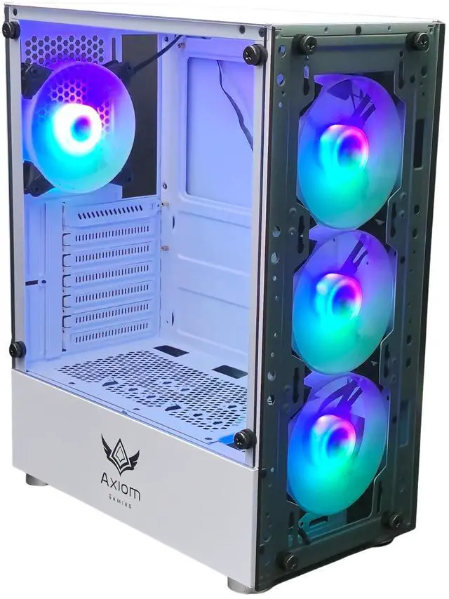 Main image of Nova Series C013 | ATX Mid-Tower PC Case | Built-in RGB Lighting | Tempered Glass Front & Side Panels | 4 x 120mm RGB Fans Included | Fan Controller with Remote | (White)