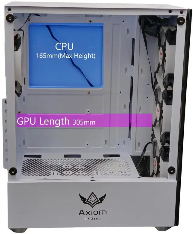 Alt view image 4 of 5 - Nova Series C013 | ATX Mid-Tower PC Case | Built-in RGB Lighting | Tempered Glass Front & Side Panels | 4 x 120mm RGB Fans Included | Fan Controller with Remote | (White)