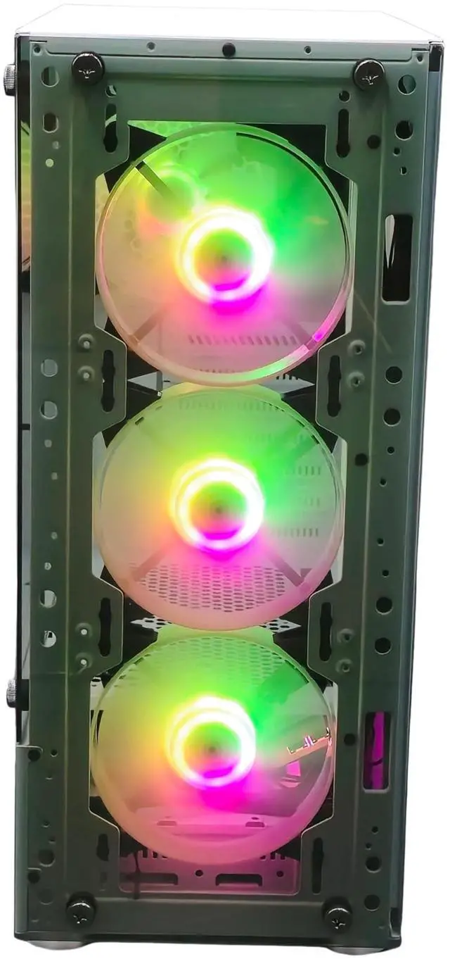 Alt view image 2 of 5 - Nova Series C013 | ATX Mid-Tower PC Case | Built-in RGB Lighting | Tempered Glass Front & Side Panels | 4 x 120mm RGB Fans Included | Fan Controller with Remote | (White)