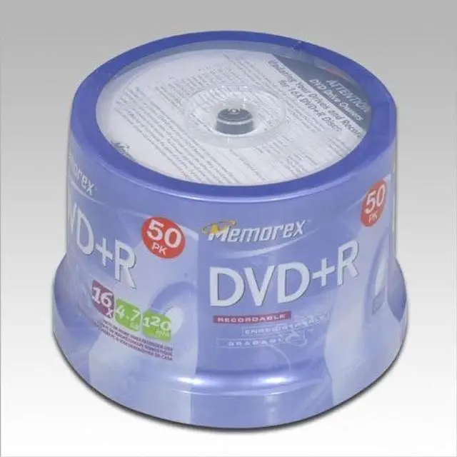 Alt view image 4 of 5 - Memorex DVD+R 16x 4.7GB 50 Pack Spindle