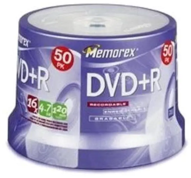 Alt view image 2 of 5 - Memorex DVD+R 16x 4.7GB 50 Pack Spindle
