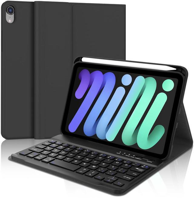 Main image of Keyboard Case for iPad Mini 7th (A17 Pro, 2024) & 6th (2021) 8.3-inch, Rechargeable, Detachable Bluetooth Keyboard, Slim Folio Protective Cover with Pencil Holder for iPad Mini 7th/6th Generation