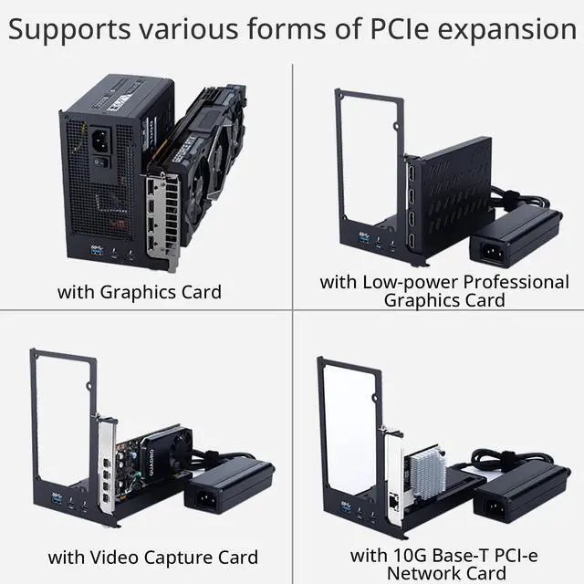Alt view image 4 of 5 - ANQUORA ANQ-L336 Mini eGPU Enclosure 40Gbps Thunderbolt3/4 USB4 for Laptop Compatible with Win/Linux/MacOS/ROG Ally X/Claw 8, PCIe External GPU Dock with PD 85W, Support NVIDIA/AMD, DC/ATX/SFX/Flex