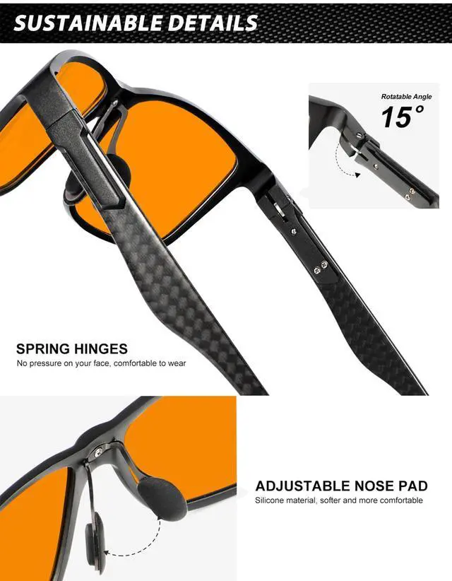 Alt view image 4 of 5 - ANYLUV Blue Light Blocking Glasses Men Computer Gaming Glasses Lightweight Al-Mg Metal Anti Eyestrain Eye Protection