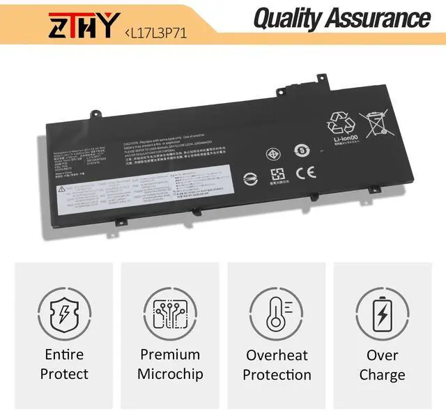 Alt view image 5 of 5 - L17L3P71 L17M3P72 Laptop Battery Replacement for Lenovo ThinkPad T480S Ultrabook 20L7 20L8 Series L17M3P71 L17S3P71 01AV478 01AV479 01AV480 SB10K97620 SB10K97621 SB10K97622 20L8S02E00 20L7001VPB 57Wh