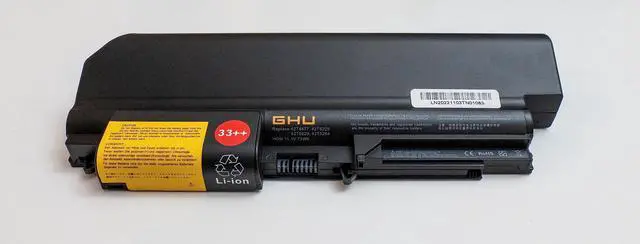 Alt view image 4 of 5 - GHU New Battery 73 WH Replacement for 42T5264 42T5265 42t5230 41U3196 41U3197 41U3198 42T4644 42T4531 42T4532 42T4552 42T4677 Compatible with Lenovo IBM ThinkPad R400 T400 T61(Wide Screen) R61