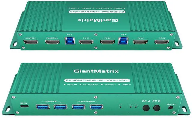 Main image of HDMI kvm Switch 2 Monitors 2 Computers 4k 240hz 2 pc 2 Monitor hdmi Switch 5k 240hz hdmi kvm Switches 2 in 2 Out 4k 144hz Hdmi kvm 1440p 120hz 144hz 165hz FreeSync G-SYNC