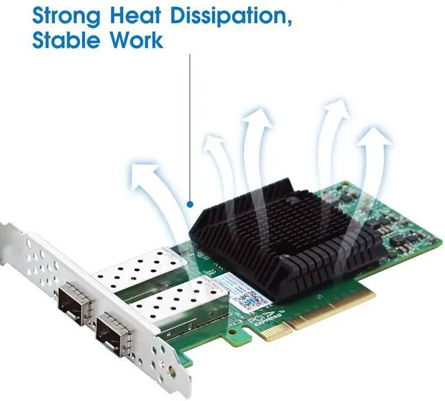 Alt view image 2 of 5 - 25GbE NIC Network Card with Mellanox ConnectX-4 Chipset,Dual-SFP28 Ports PCI Express 3.0 X8 Ethernet Adapter