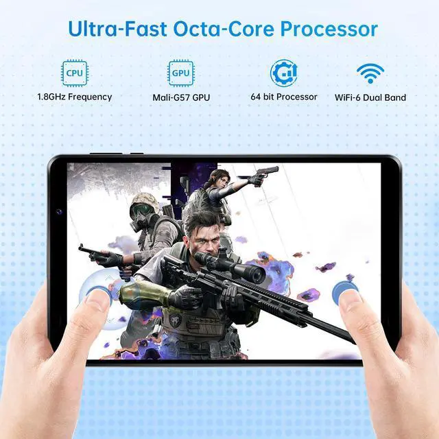 Alt view image 2 of 5 - HAOVM M8 Android 15 Tablet 8 inch,8 core CPU,12GB+64GB,2TB Expandable,HD IPS Display,Widevine L1,Wi-Fi 6,BT5.4,5MP+8MP Camera,5100mAh Large Battery,Tablet for Kids,Black