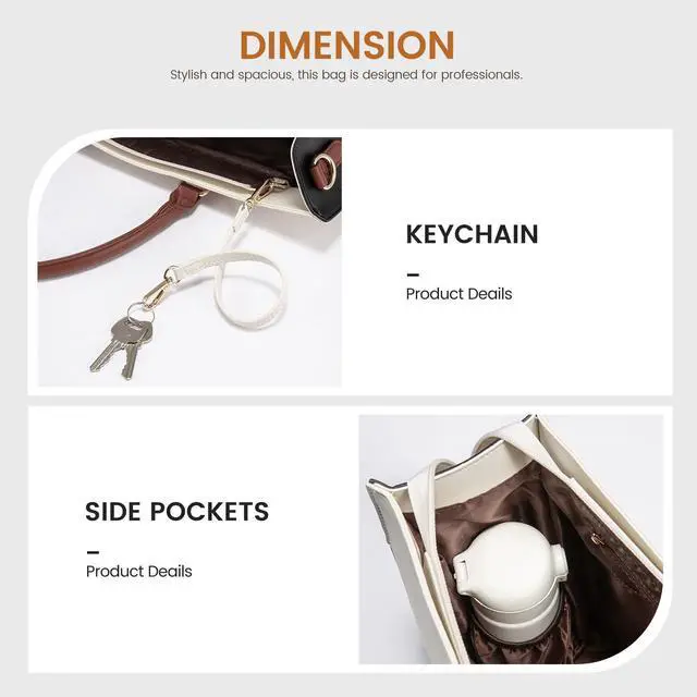 Alt view image 5 of 5 - LOVEVOOK Laptop Tote Bag for Women, Work Totes Business Office Computer Briefcase with Clutch Purse