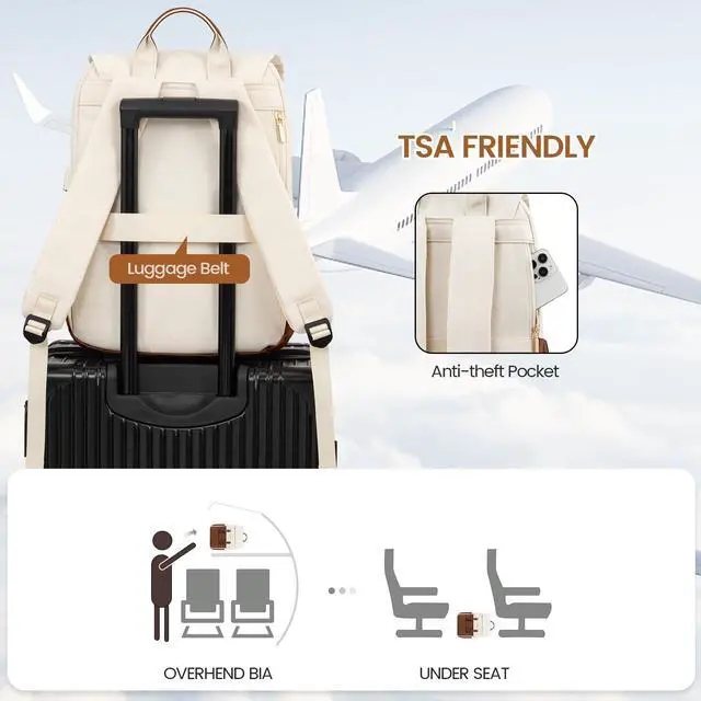 Alt view image 3 of 5 - LOVEVOOK Travel Laptop Backpack Purse for Women Fashion Vintage Computer Backpack 15.6 Inch Large Teacher Nurse Backpack Casual Daypack for Business Work College