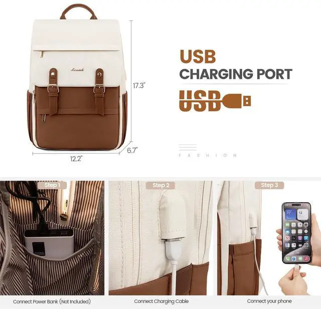 Alt view image 5 of 5 - LOVEVOOK Travel Laptop Backpack Purse for Women Fashion Vintage Computer Backpack 15.6 Inch Large Teacher Nurse Backpack Casual Daypack for Business Work College