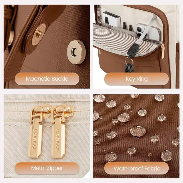 Alt view image 4 of 5 - LOVEVOOK Travel Laptop Backpack Purse for Women Fashion Vintage Computer Backpack 15.6 Inch Large Teacher Nurse Backpack Casual Daypack for Business Work College