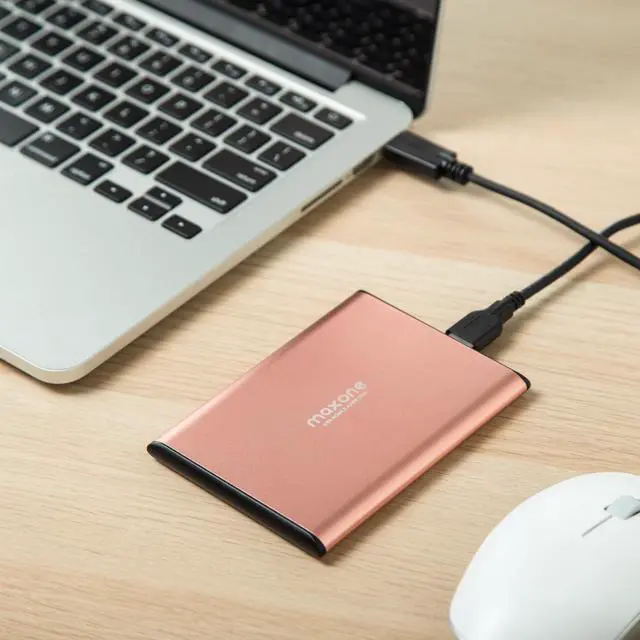 Alt view image 4 of 5 - Maxone 1TB Ultra Slim Portable External Hard Drive HDD USB 3.0 Compatible with PC, Laptop, Rose Pink