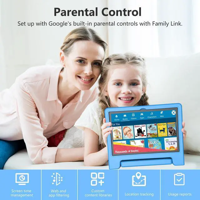 Alt view image 2 of 5 - NOBKLEN Upgraded Kids Learning Tablet - Octa-core Processor, 10.1" HD Display, Preloaded Educational Apps, Parental Controls, Kid-Proof Case, and Long Battery Life