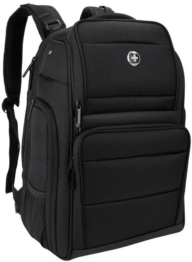 Main image of Swissdigital Design Massaging Business Backpack for Men with USB Charging Port,Large Capacity Water Repellent Work Computer Backpacks Fits 15.6 Inch Laptop, Black | SENSOR