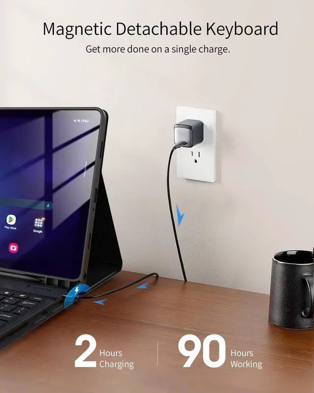 Alt view image 5 of 5 - TiMOVO Keyboard Case with Pen Slot for Galaxy Tab A9 Plus 2023, Samsung Galaxy Tab A9+ Keyboard Case with Backlight, Magnetic Detachable Keyboard for Galaxy Tab A9+ 11 inch 2023, Black