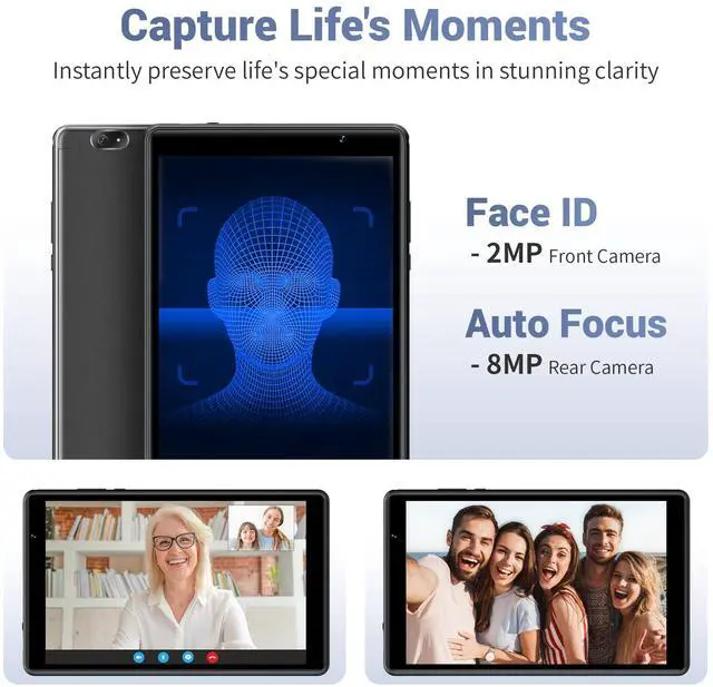 Alt view image 4 of 5 - Tablet 8 inch, Android 14 Tablet with GPS Built in, E-Reader,12GB RAM 64GB ROM (1TB Expand), 8MP Camera, 2.0GHz Processor, 2.4GHz&5GHz Wi-Fi/BT5.0, N8 Tablets with FHD Screen for Gaming and Reading