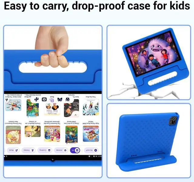 Alt view image 5 of 5 - Kids Tablet 10 inch, Android 13 Tablet for Kids with Google Kids Space, Pre-Installed Educational Apps and Parental Control, Gift for Kids, 2+32GB Storage, 5000mAh, EVA Case (Blue)