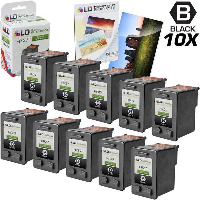 Main image of LD Products Remanufactured Ink Cartridge Replacement for HP 27 C8727AN (Black, 10-Pack)