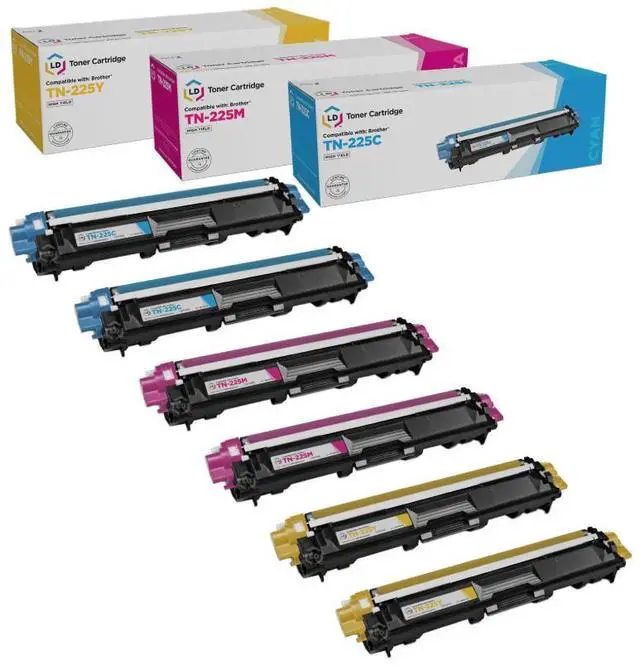 Main image of LD Products Compatible Brother TN225 6PK Cartrtidges: 2 TN225C, 2 TN225M, 2 TN225Y
