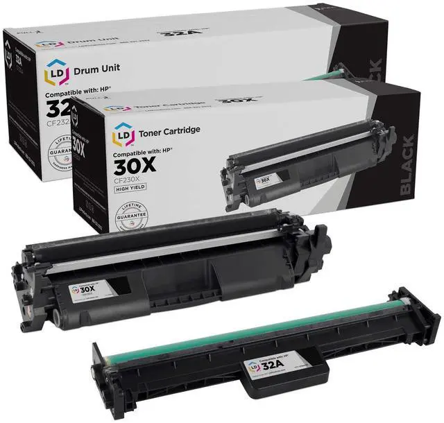 Main image of LD Products Compatible Toner & Drum Cartridge Replacement for HP 30X CF230X 30A Toner & 32A CF232A Drum for Laserjet Pro M203dw M203dn MFP M227fdw M227fdn Printer (3 Black Toners, 1 Drum, 4-Pack)