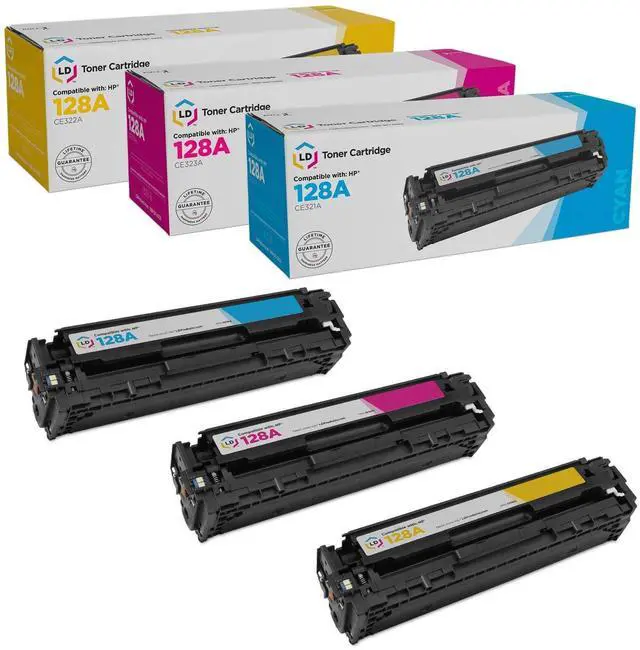 Main image of LD Replacement Replacements for HP 128A Toner Cartridges: Cyan Magenta Yellow