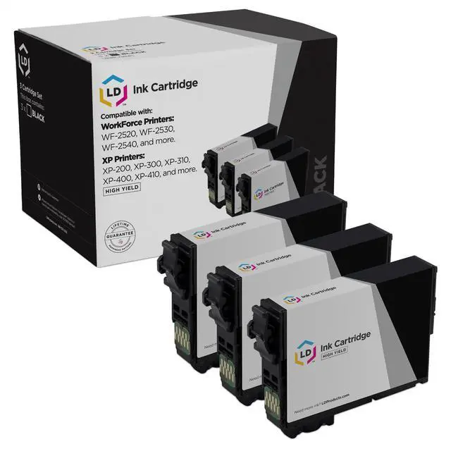 Main image of LD Replacement Ink for Epson 200XL 200 XL T200XL120 High Yield (Black, 3-Pack)