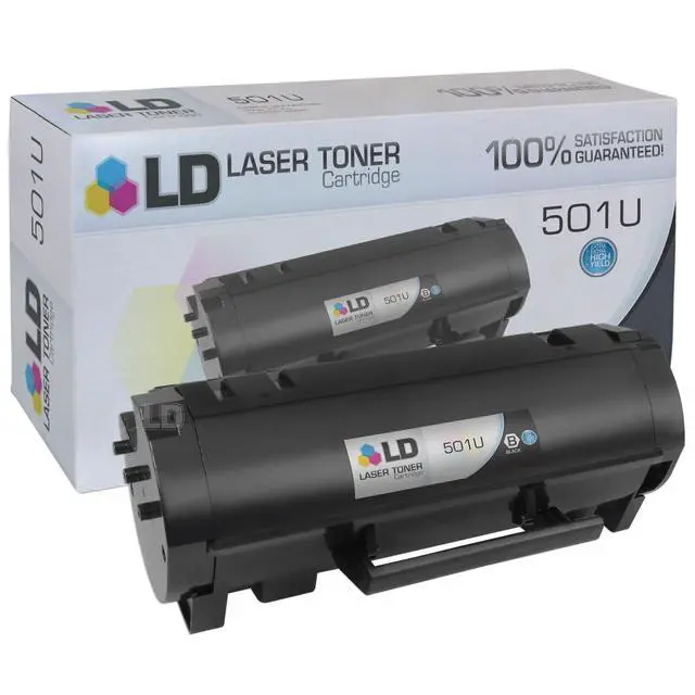 Alt view image 6 of 6 - LD Comp Lexmark 50F1U00 501U 2PK Ultra HY Black MS510dn MS610 Series