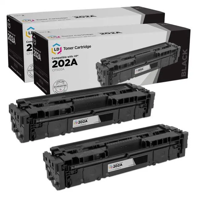 Main image of LD Products Compatible Toner Cartridge Replacements for HP 202A / CF500A Black (2-Pack) for use in M254dw, M281cdw, M281dw, M281fdw