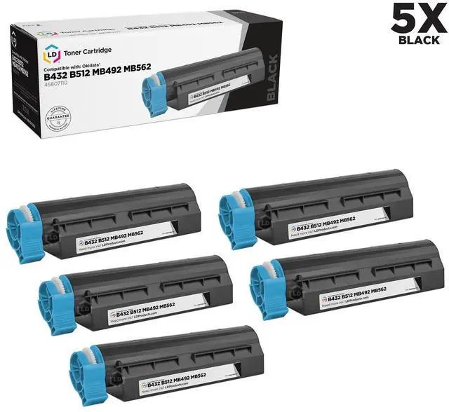 Main image of LD Compatible Okidata 45807110 Black Toner 5PK for MB492, MB562w, B432dn, B512dn