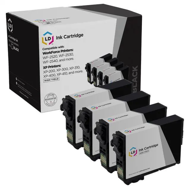 Main image of LD 4PK Replacements for Epson 200 200XL T200XL120 HY Black Ink XP-310 XP-410