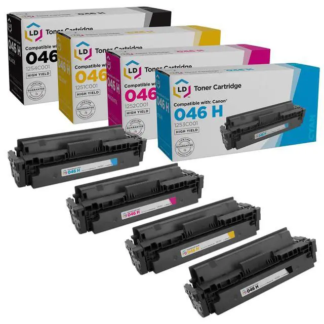 Main image of LD Products Compatible Toner Cartridge Replacements for Canon 046H High Yield (Black, Cyan, Magenta, Yellow, 4-Pack) for use in ImageCLASS MF735Cdw, LBP654Cfw, MF733Cdw, LBP654Cdw & MF731Cdw