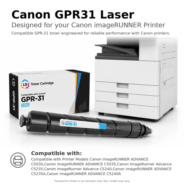 Alt view image 6 of 7 - LD Products Compatible Toner Replacement for Canon GPR-31 (BK,C,M,Y,4-Pk)