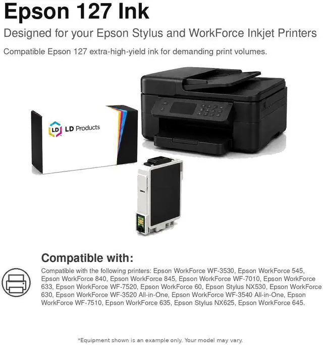 Alt view image 6 of 6 - LD Products Compatible Ink Cartridge Replacement for Epson 127 T127220 Extra High Yield (Cyan)