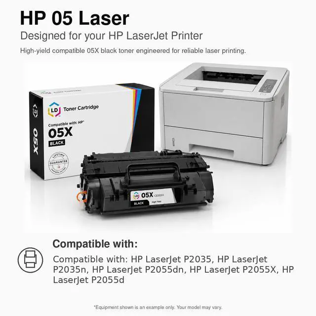 Alt view image 6 of 6 - LD Products Compatible Toner Cartridge Replacements for HP 05X CE505X High Yield (Black, 2-Pack)