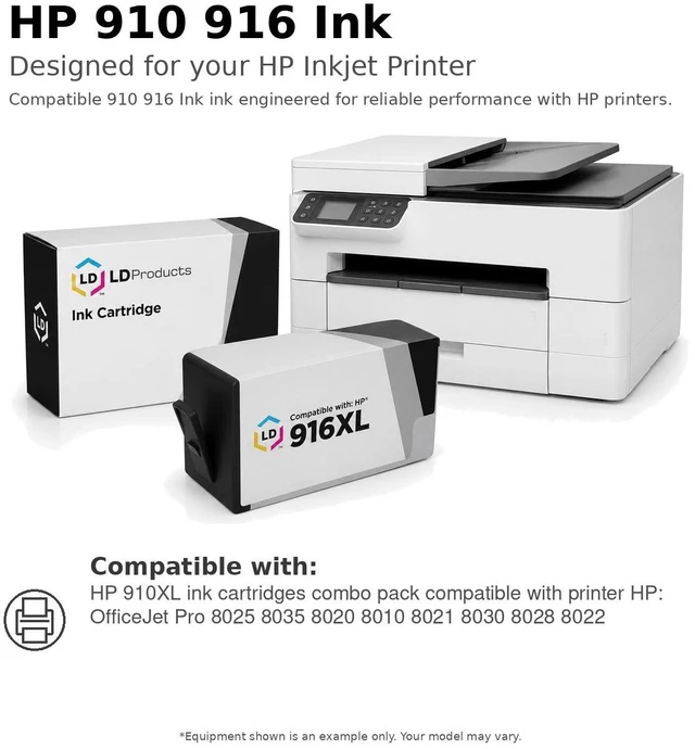 Alt view image 6 of 6 - LD Products Remanufactured Ink Cartridge Replacement for HP 910XL 3YL65AN High Yield (Black)