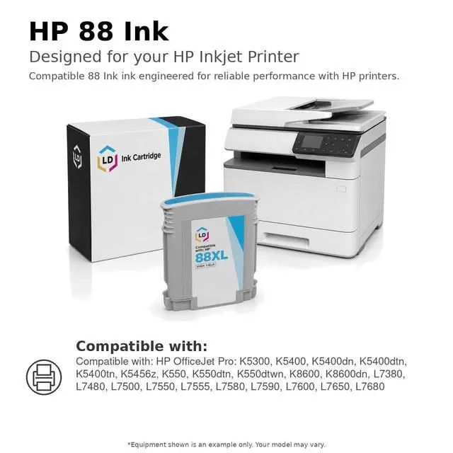 Alt view image 6 of 6 - LD Products Ink Cartridge Replacement for HP 88XL High Yield (2 Black, 1 Cyan, 1 Magenta, 1 Yellow, 5-Pack)
