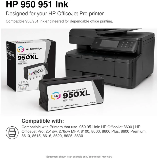 Alt view image 6 of 7 - LD Products Compatible Ink Cartridge Replacements for HP 950XL & 951XL High Yield (Black, Cyan, Magenta, Yellow, 4-Pack)