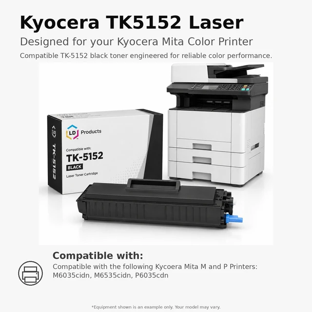 Alt view image 6 of 7 - LD Products Toner Cartridge Compatible with Replacement for Kyocera TK-5152K 1T02NS0US0 (Single Black Cartridge)