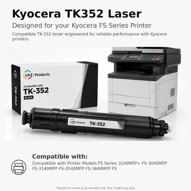 Alt view image 6 of 6 - LD Products Compatible Toner Cartridge Replacement for Kyocera TK-352 (Black, 3-Pack)