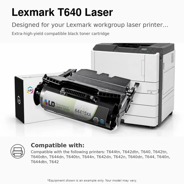 Alt view image 6 of 6 - LD Products Replacement Toner Cartridge for Lexmark 64015HA High Yield Black