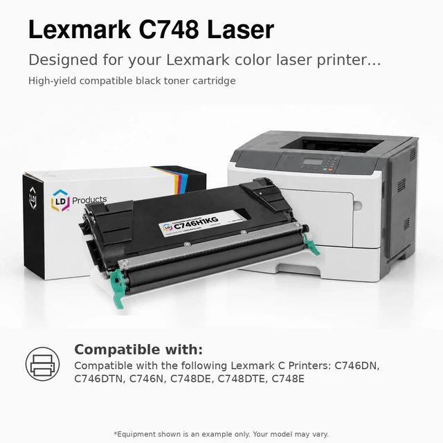 Alt view image 6 of 6 - LD Products Remanufactured Toner Cartridge Replacement for Lexmark C748 C746H1KG High Yield (Black, 2-Pack)